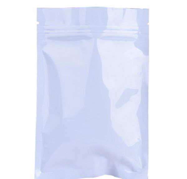 100pcs White Aluminum Foil Zip Lock Food Package Bag Self Seal Zippr Mylar Foil Bag For Drysaltery Cookies bbyxCn cxj_love