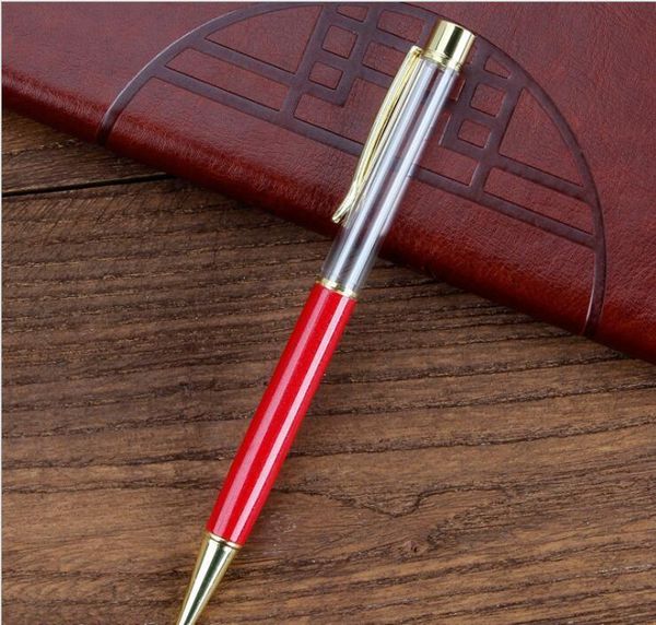 Writing Gift Diy Empty Tube Metal Ballpoint Pens Self-filling Floating Glitter Dried Flower Crystal Pen Ballpo bbyLwp cxj_love