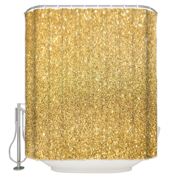 Golden Waterproof Shower Curtain Home Decoration Shower Curtain Bathroom Accessories T200711