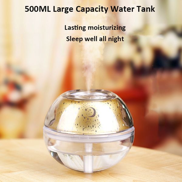 Humidifiers Star Projector Lamp 500ML USB Aroma Diffuser Ultrasonic Mist Maker LED Night Light for Home Air Humidifier Y200416 CL250104