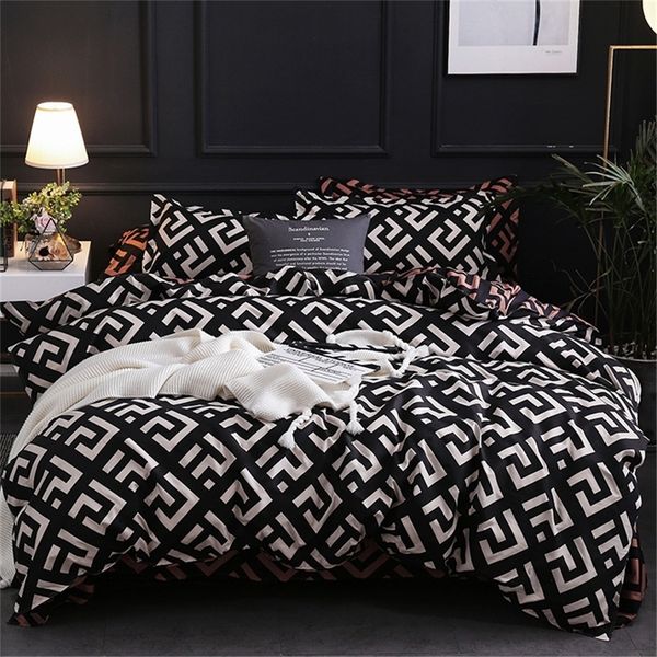 Modern Geometric California King Bedding Sets Sanding Duvet Cover Set Pillowcase Duvet Covers 229*260 3pcs Bed Set