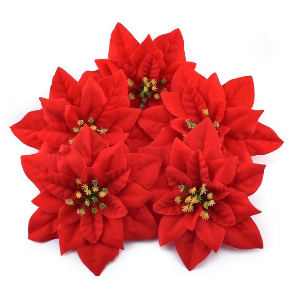 15cm Flannel Large Artificial Red Rose Flower Heads For Home Wedding Decoration Scrapbooking DIY Christmas Tree Silk Flowers 201130