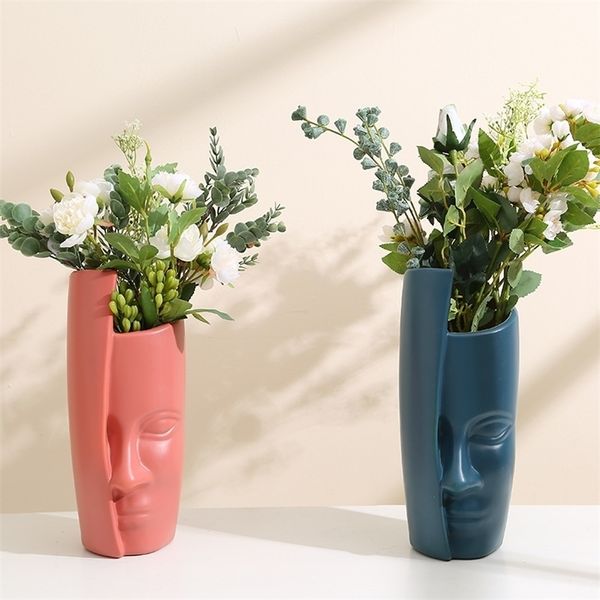 European Style Vase Decoration Home Decoration Anti-ceramic Plastic Vase Unbroken Wedding Hydroponic Flower Arrangement Modern LJ201210