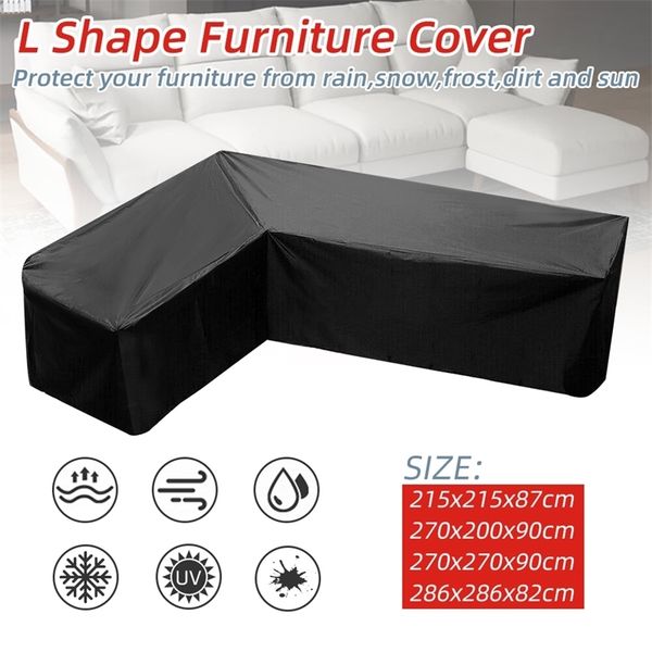 Waterproof Sofa Protect L Shape Corner Outdoor Sofa Cover Rattan Patio Garden Furniture Protective Cover All-Purpose Dust Covers LJ201216