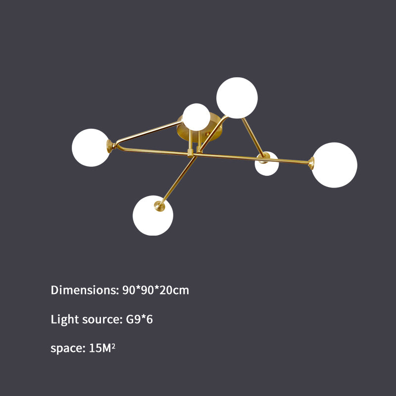 2021 New Nordic Drove From Ceiling Lamp to the Living Room. Kitchen Glass Ball Covers Golden Luxury Decoration for Home Electrical 5KFY