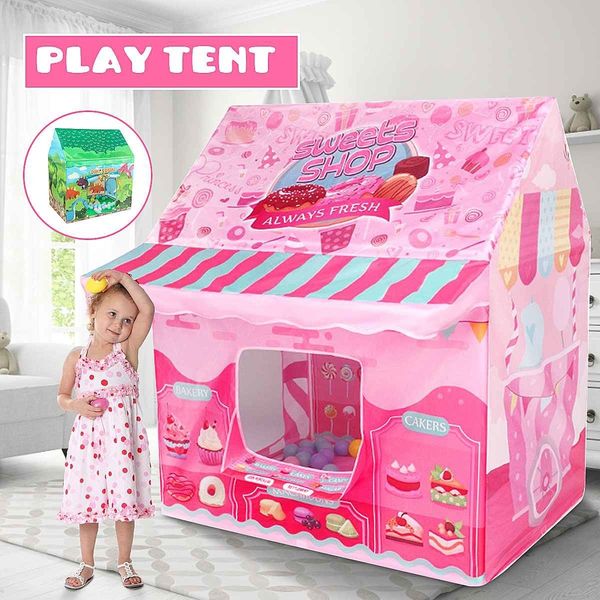 Kids Play House Game Tent Toys Dinosaur Pink Ice Cream Boy Girl Princess Castle Portable Indoor Outdoor Children Play Tent House LJ200923