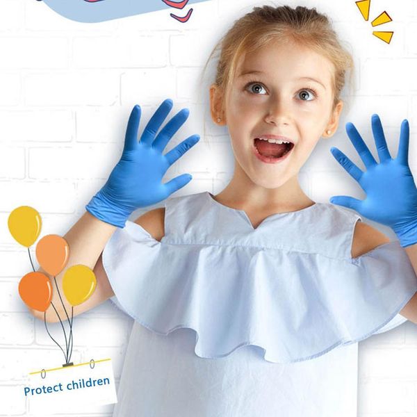 20Pcs Children&#039;s Disposable Latex Rubber Gloves Household Cleaning Experiment Catering Gloves Universal Left And Right Hand Kids 201021