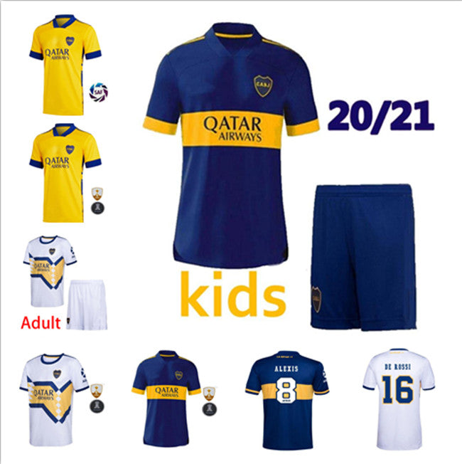 2021 Boca youth team jerseys home and away: Gargo Oswaldo Carlitos Perez De Rossi Tevez pavoon Jr men&#039;s customized football shirt