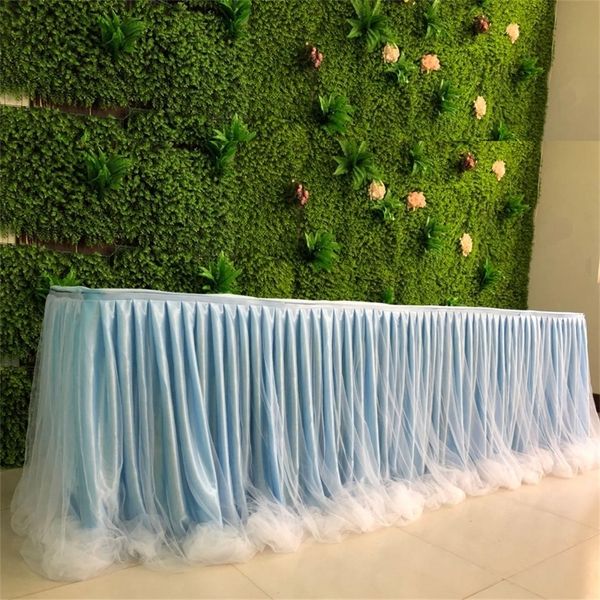 Handmade Tulle Tutu for Wedding Home Decoration Birthday Party - Baby Shower Chiffon Table Skirt 201123