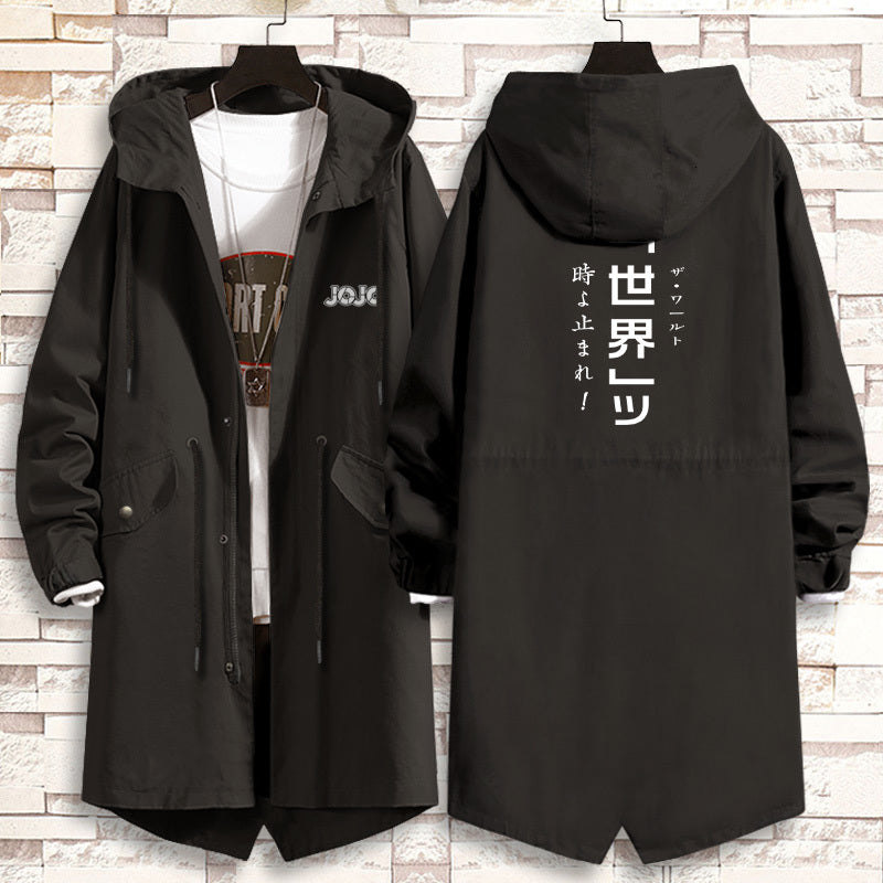 2021 New Men Anime Jojo&#039;s Bizarre Adventure Dio Hoodie Coat Cosplay Long Trench Jacket Sweatshirt Thicken Overcoat Hsk7