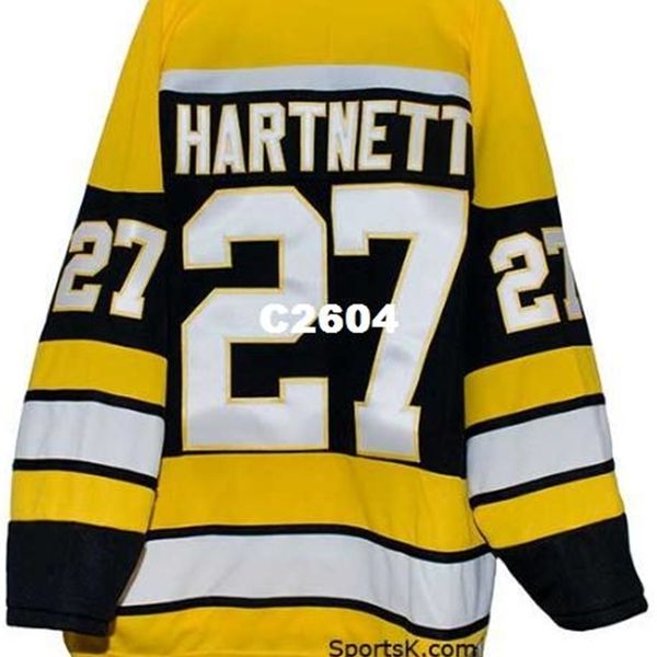 Real Men real Full embroidery Cincinnati Stingers Away #27 HARTNETT Hockey Jersey 100% Embroidery Jersey or custom any name or number Jersey