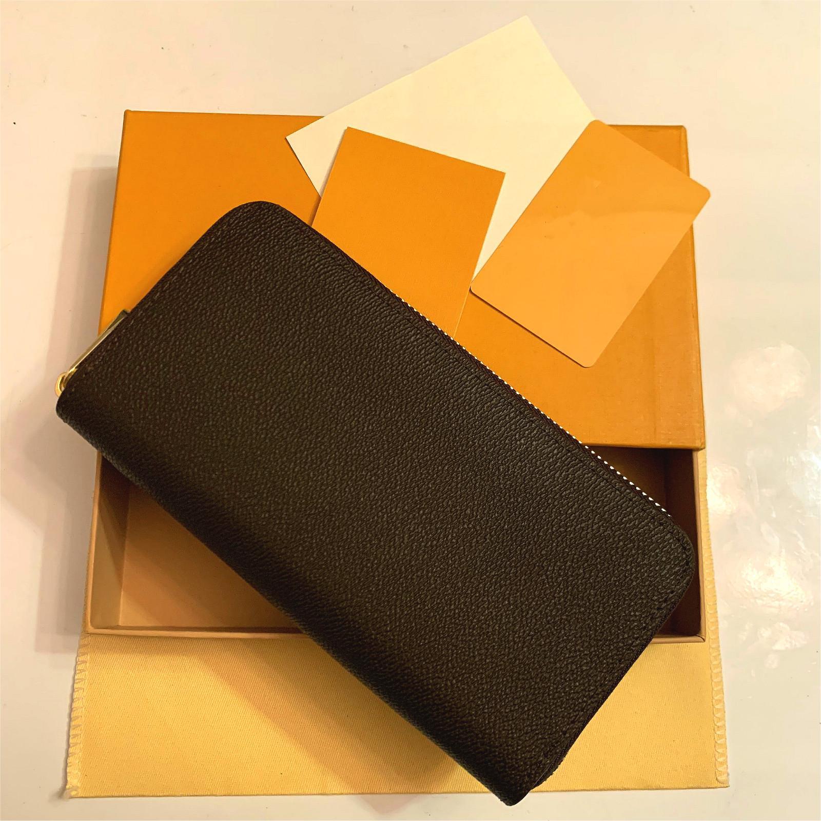 Mens Wallet Women Purse Zipper clutch bag Card Holders Leather Wallets hot sell Lady Ladies Long Purses with Oranges Boxs Cardss