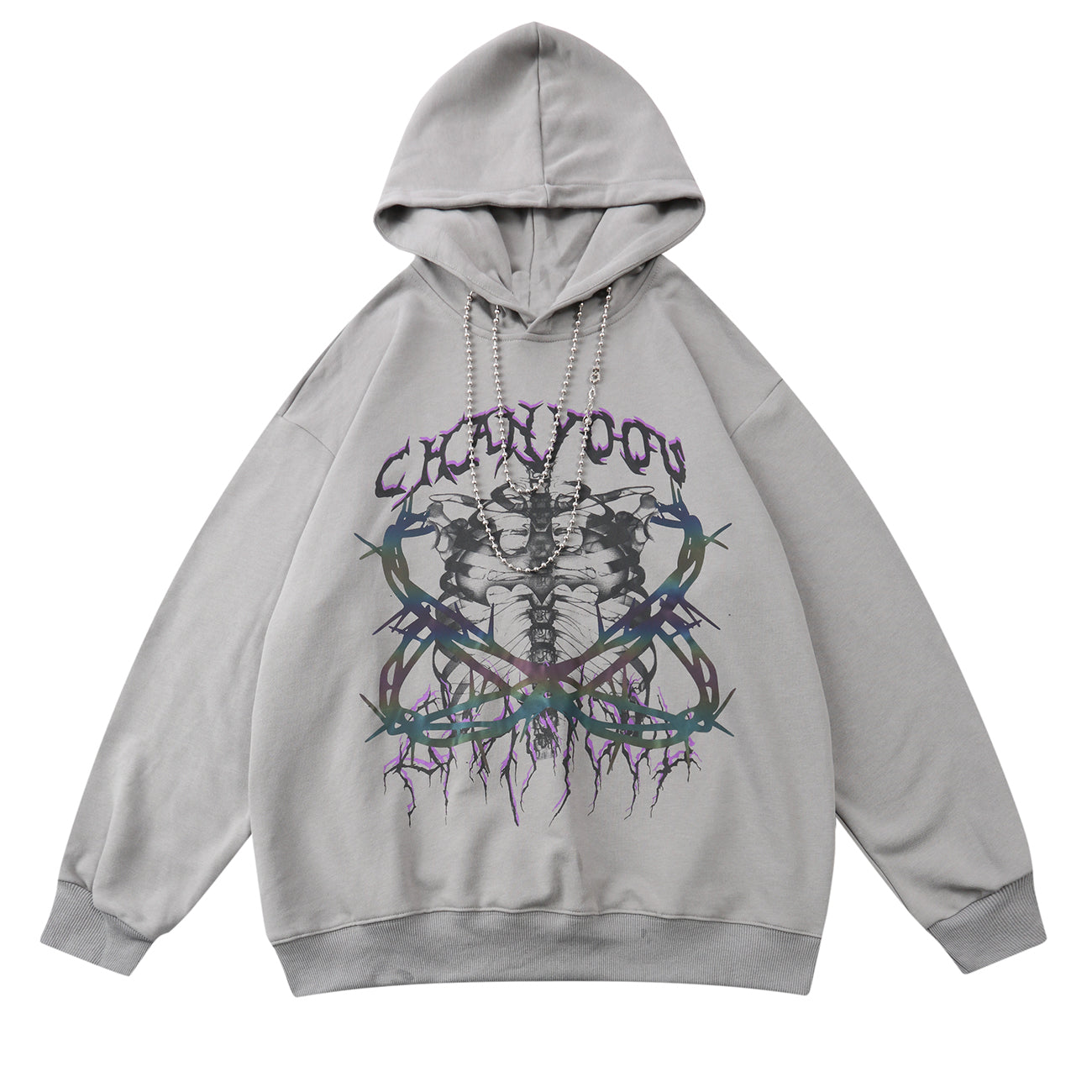 2021 New Hip Hop Streetwear Men Reflective Skeleton Print Winter Hooded Pullover Cotton Harajuku Hoodie Swatshirt Mens Black Ke7k