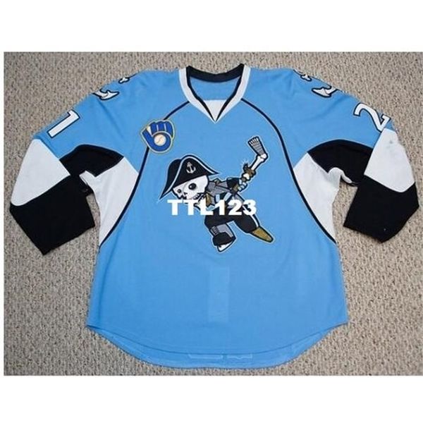 Real Men real Full embroidery #28 Janne Niskala #21 BECK 2017 New AHL Milwaukee Admirals Jersey or custom any name or number Hockey Jersey