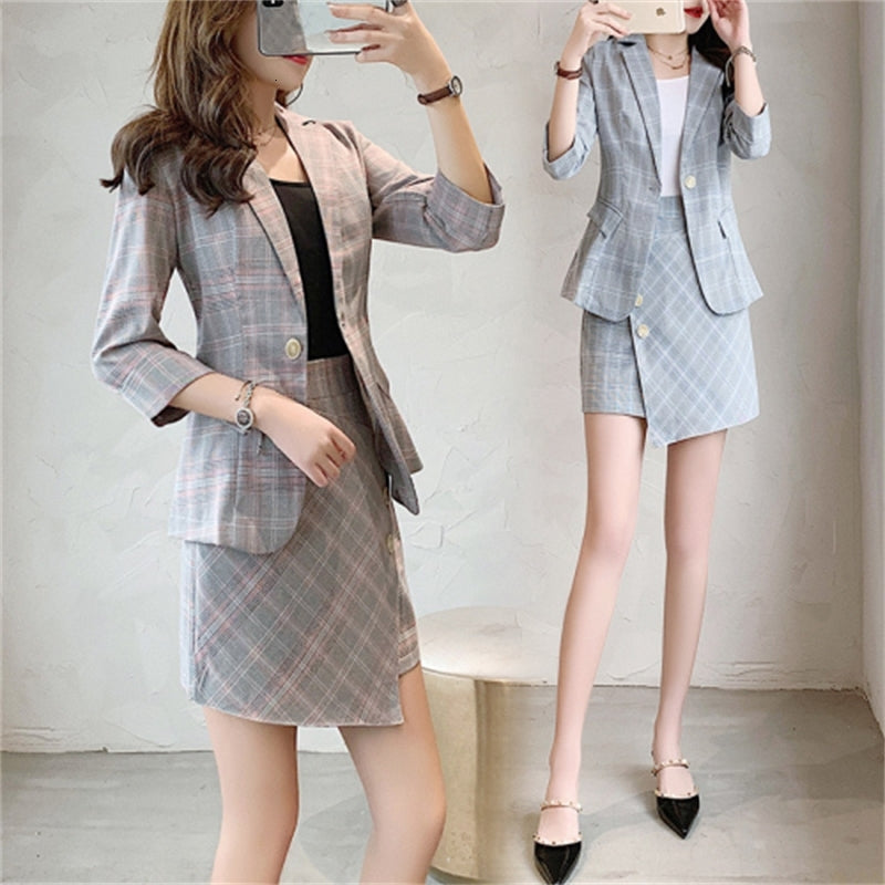 Female Chess Clothes with Fancy Skirts of Two Top Pieces and Skirt Lady From the Office Short Sets for Women Shorts Xdrm