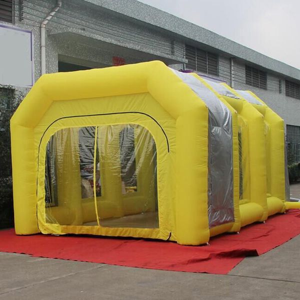 wholesale Full set 8x4x3m grey-white-blue-Yellow-purple Inflatable Spray Paint Baking Booth Giant Car Painting room Cabin tent for sale