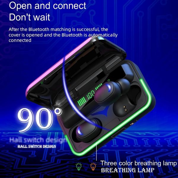 E10 TWS Gamer Headset Wireless Headphone Low Delay Bluetooth 5.1 HiFi Earphone Stereo Music Earbuds with Microphone Power Bank
