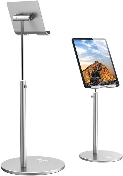 Tablet Stand Height Angle Adjustable, Tablet Desk Stand Eye-Level Holder Dock All Aluminum Compatible