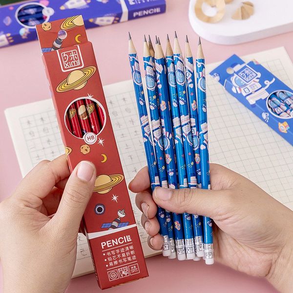 Gift 10pcs-set Pen Professional Drawing Pencil Set HB Cartoon Planet Painting Pencils With Eraser Writing Stationery Supplies 0853