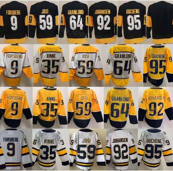 Stadium Series 35 Pekka Rinne Jersey 9 Filip Forsberg 59 Roman Josi 64 Mikael Granlund Matt Duchene Ryan Johansen Yellow White Hockey Men St