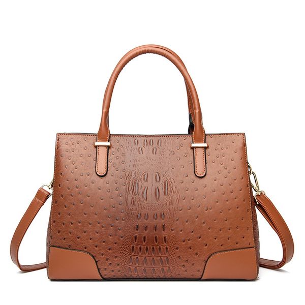 Shoulder Fashion Ladies Crocodile Pattern Design Handbag PU Retro Womens Casual Bag