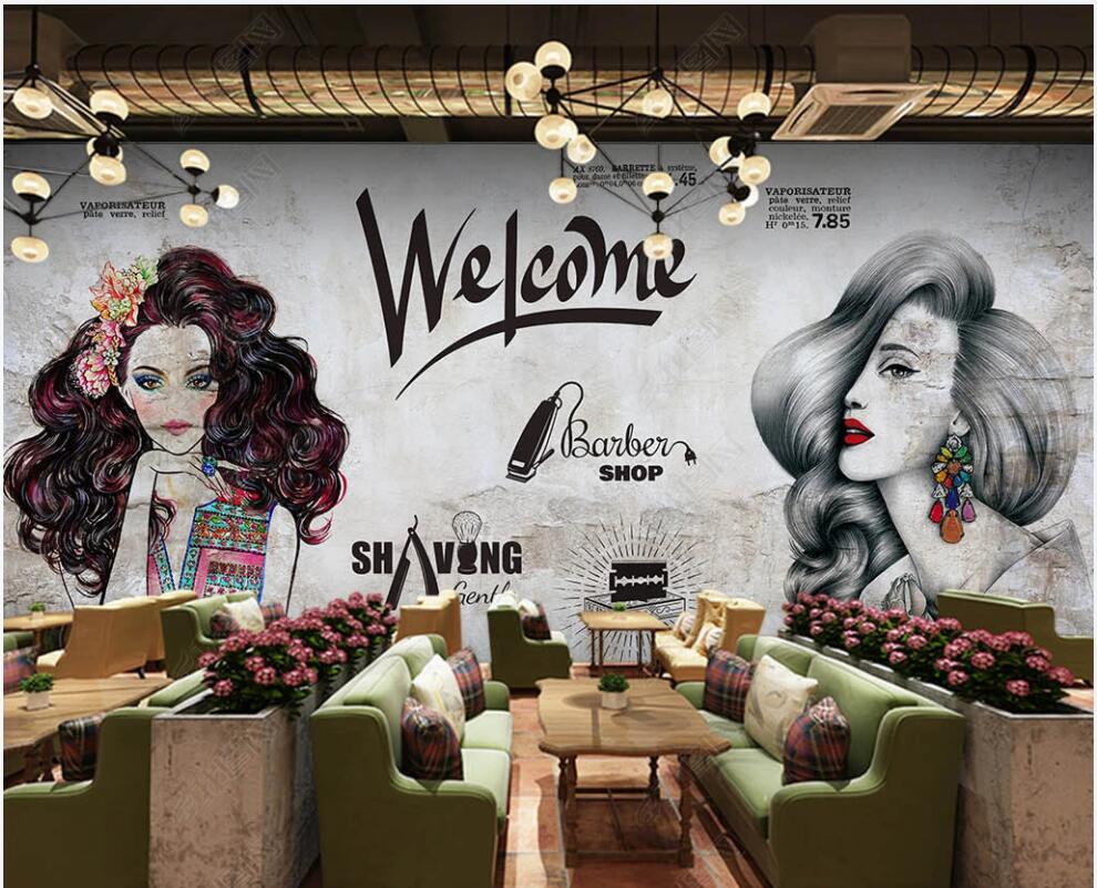 3d wallpaper custom photo mural beauty woman beauty salon barbershop wall papers sticker Home decoration Wallpaper for walls in rolls Decorative