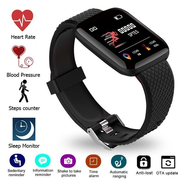 116 plus smart watch Blood Pressure Measurement Wristbands Waterproof Fiess Wristband Tracker Heart Rate Monitor Pedometer Bracelet Women Me