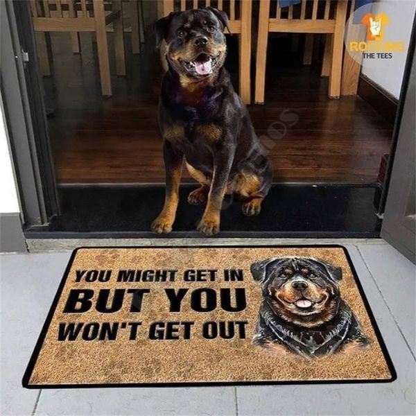 Rottweiler Doormat 3D Printed My Dog Non Slip Door Floor Mats Decor Porch 220301