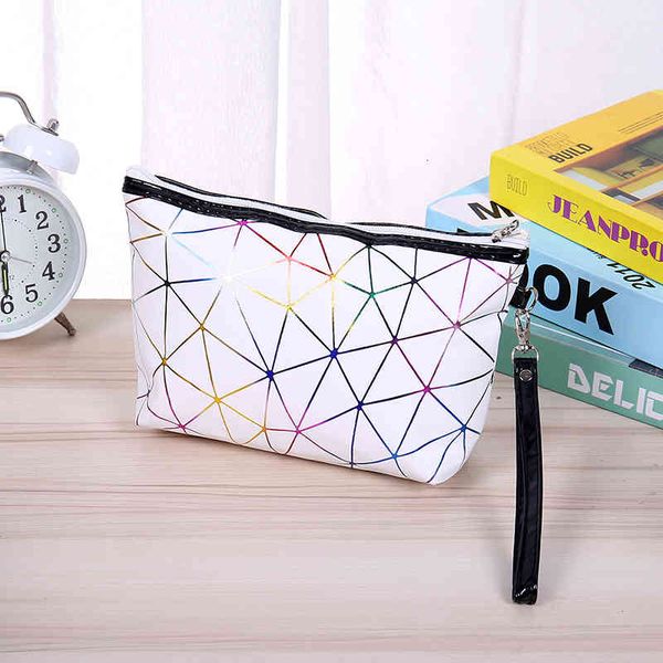 Cosmetic Bags Handbagskorean Make-up Pu Imitation Sheep Pattern Colorful Waterproof Wash Radium Shooter Take Cosmetics Storage