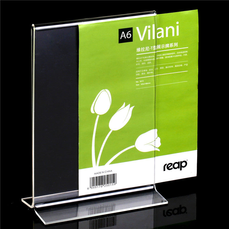 4-pack Reap Vilani Acrylic T-shape desk sign holder card display stand table menu service Label office club business restaurant