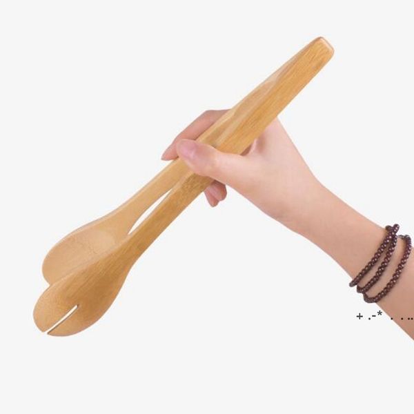 Large Bamboo Food Toaster Tong Bamboos Salad Cake Snack Clip Grip Bread BBQ Tongs Kitchen pliers Clamp Cooking Utensils ZZA12467
