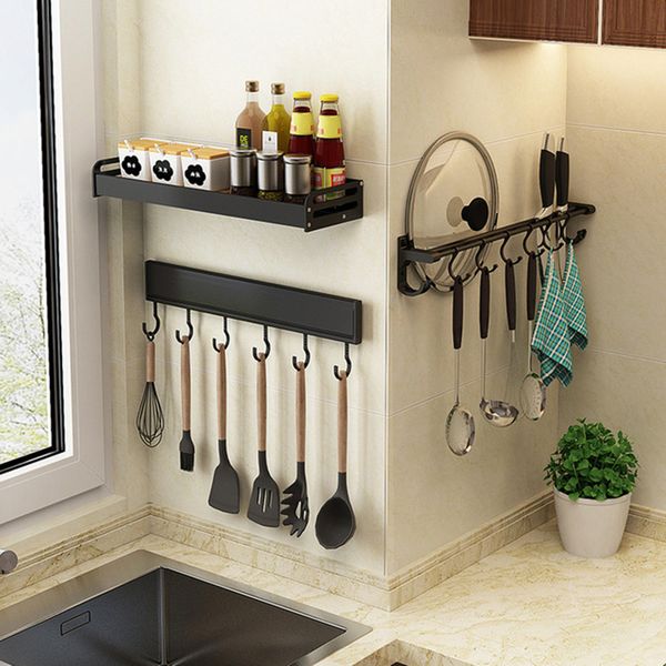 No-Punching Kitchen Hook Rack Wall Hangers Utensils Spoon Shovel Storage 220311