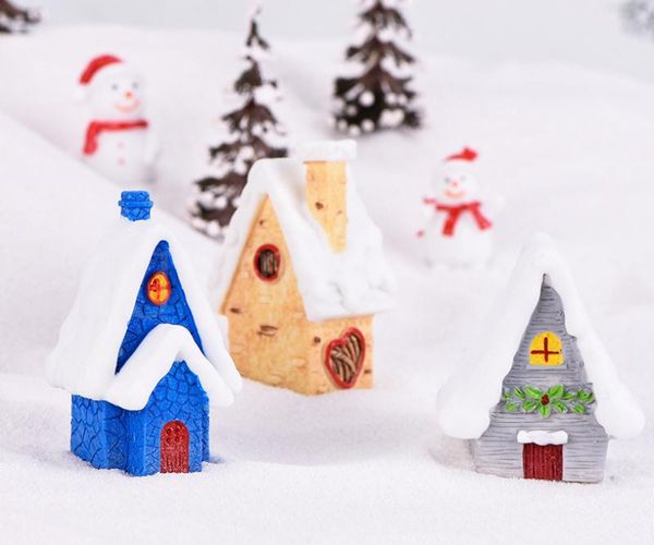 Snow house Christmas toy display European style house candy color villa creative Christmas Decoration Christmas DB106
