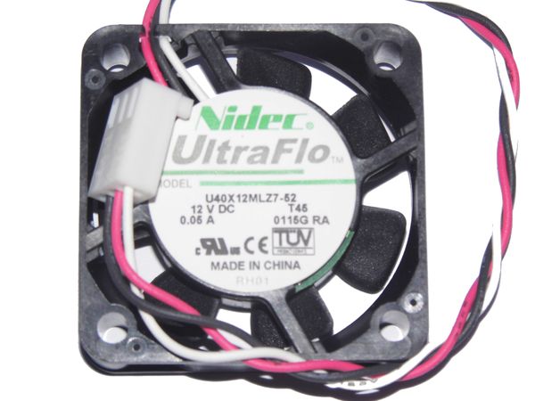 NEW Nidec 40x40x10mm U40X12MLZ7-52 T45 12V 0.05A 4cm U40X12MLZ7-52T45 UltraFlo 3Wire Chipset CPU Cooling Fan