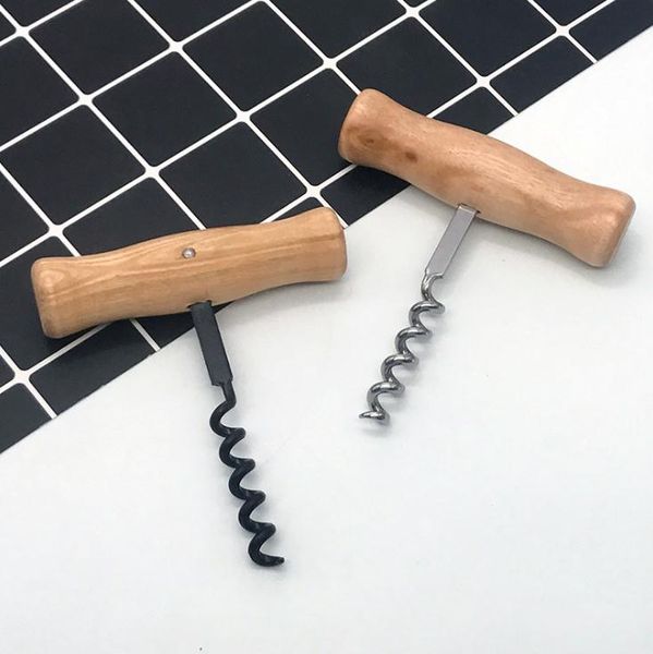 100pcs Multifunctional Wine Bottle Opener Outdoor Wood Corkscrew Wine Bottle Opener Kitchen Tool SN3414