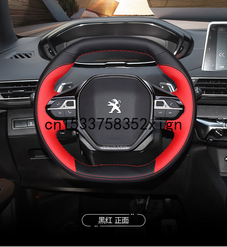 DIY Custom leather hand-sewn car steering wheel cover For Peugeot 2008 4008 5008 for Peugeot 508L car accessories wheel cover