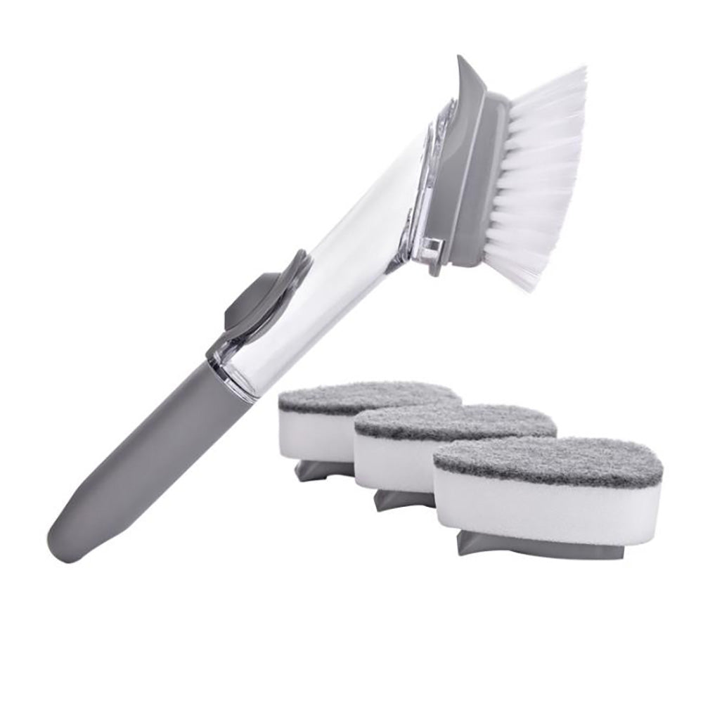 Soap Dispenser Brush Sponge Kitchen Washing Utensils Pot Dish Brush With Washing Up Liquid Soap Dispenser Home Cleaner Tool