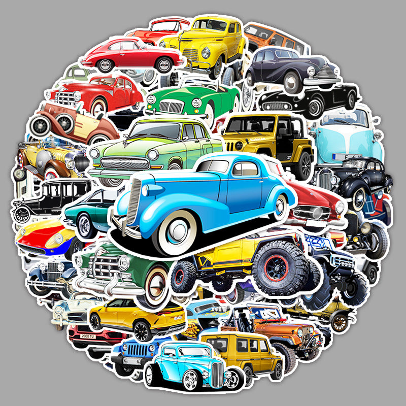 3 Sets=306PCS Off-road Car Cartoon Sticker Water Cup Computer Scooter Notebook Mobile Phone Sticker