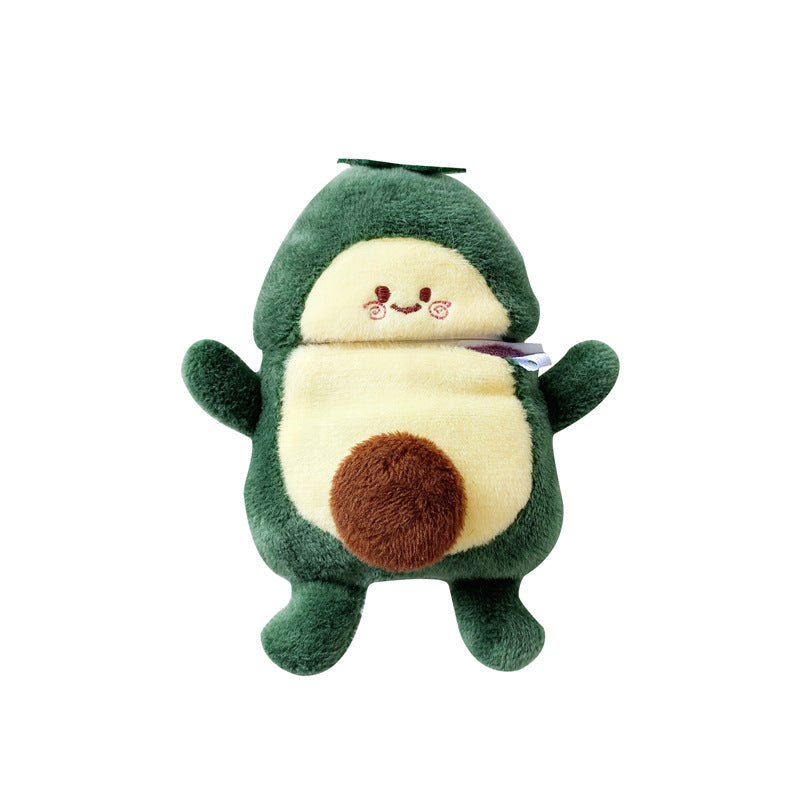 3D Cute Cartoon Avocado Case for Airpods 1 Winter Plush Wireless Headphones Case Charging Box For Airpods 2 Case with Keychain