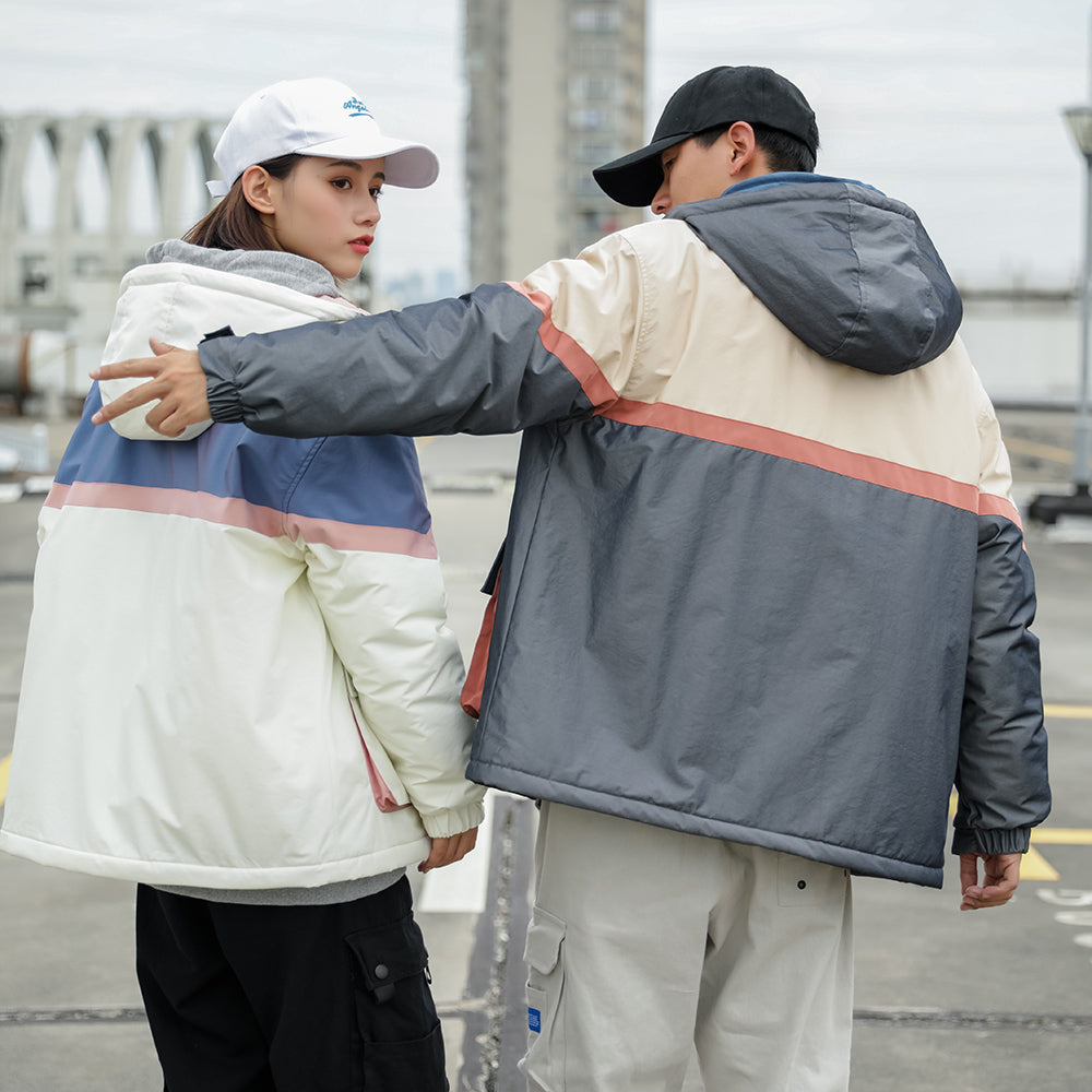 Parkas Women Autumn Down Jackets Couple Outerwear Womens Streetwear Coats Pocket Zipper Jackets Letter Pattern Wholesale High Qulity