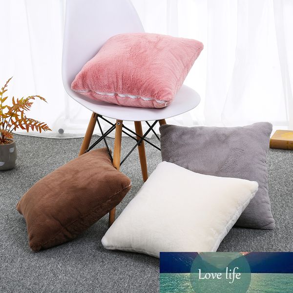 45x45CM it Fur Soft Square Solid Cushion Cover Pillow Cover Pillowcase For Chair Sofa Bed Bedroom Living Room Home Decor Q30