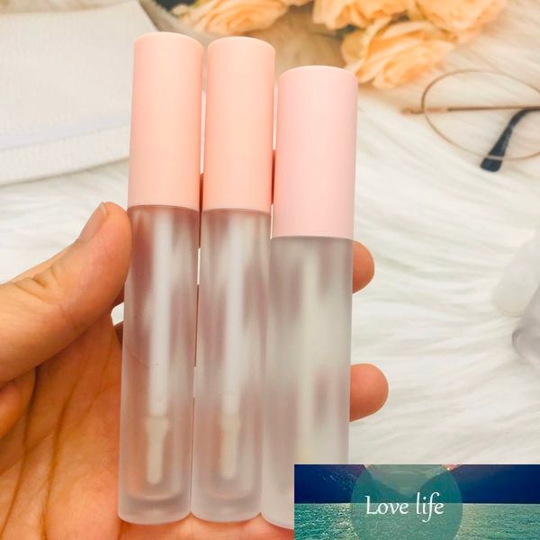 New 3ml 5ml Lip Gloss Tubes,Empty Lip Balm Bottle,Pink Cap,Frosted Clear Lipstick Cosmetic Packing Container