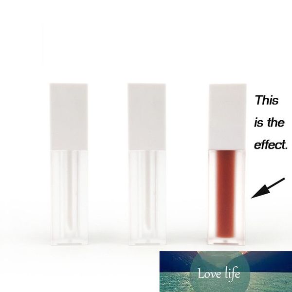 New 5ml Empty Lip Gloss Tubes Square Shape Black,White Lid Clear Lip Glaze Tube Mini Sample Vials Cosmetic Packing Container