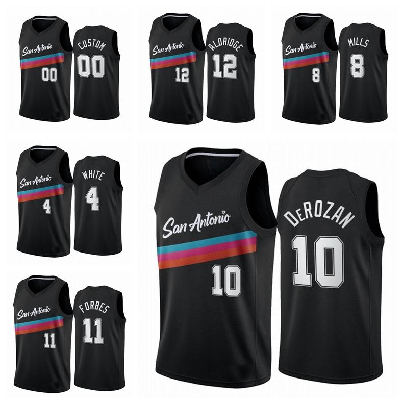 San Men 10 DeMar DeRozan 12 LaMarcus Aldridge 2020-21 New Arrivals Swingman City Basketball Jersey Icon Edition XS-3XL