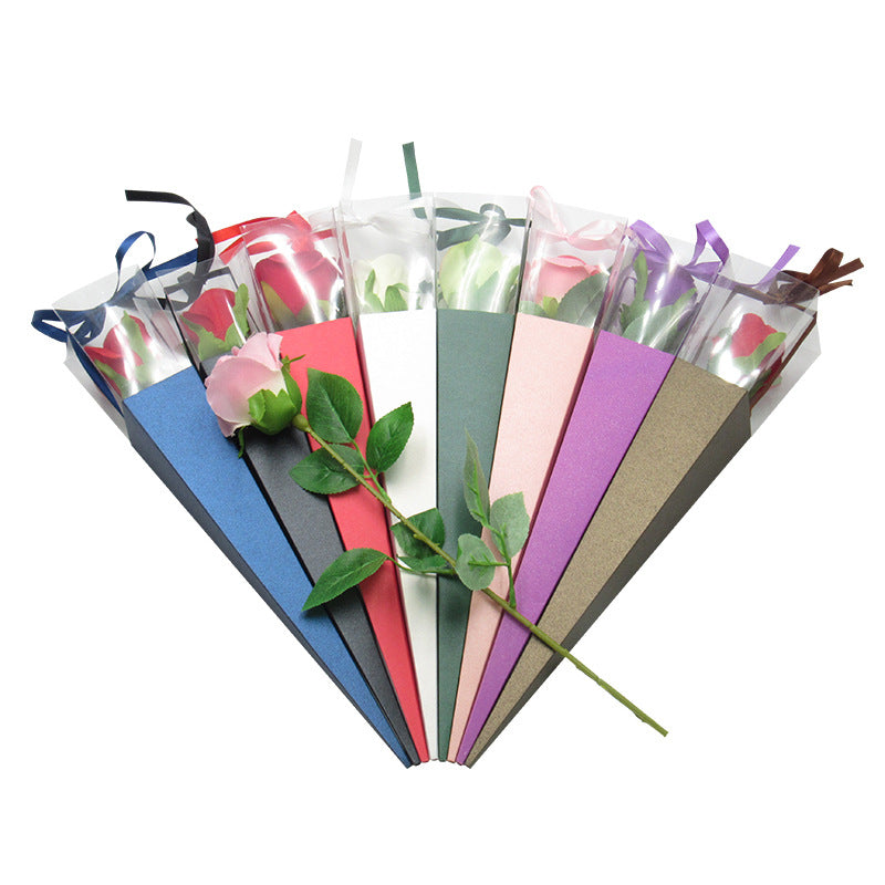 Creative Wrapping Paper Box Eco-friendly 42cm Colorful Single Flower Folding Flowers Rose Flowers Gift Boxes Packaging Wedding Supplies