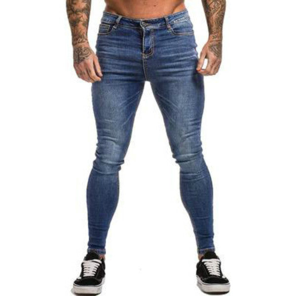 Mens Casual Jeans 2020FW Mens Fashion Trendy Style Washed Slim Trousers Long Skinny Pencil Pants Youth Popular Style Pants Hot Sale