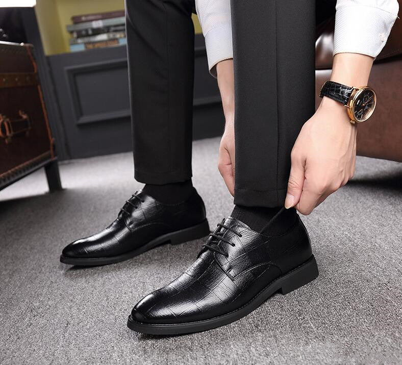 Men Leather Shoes Four Seasons Explosions Suit Shoes Low-cut Business Dress Shoes Youth Leather Shoe Men 5