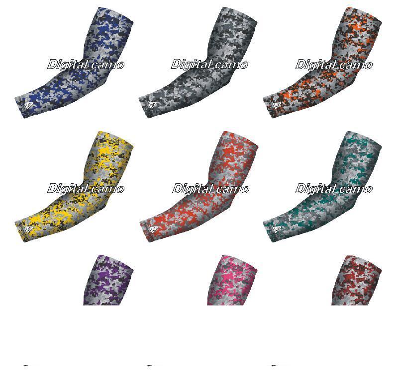 Wholesale new arrival hot sell camo Arm Sleeve Digital Camo baseball basketball football,Navy royal Red White Green Yellow Adult Youth size