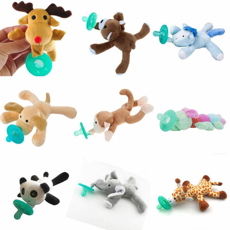 Infant Baby Boy Girls Toy Dummy Nipple Toddler Soothie Boy Girl Kids Silicone Pacifiers Cuddly Plush Animal