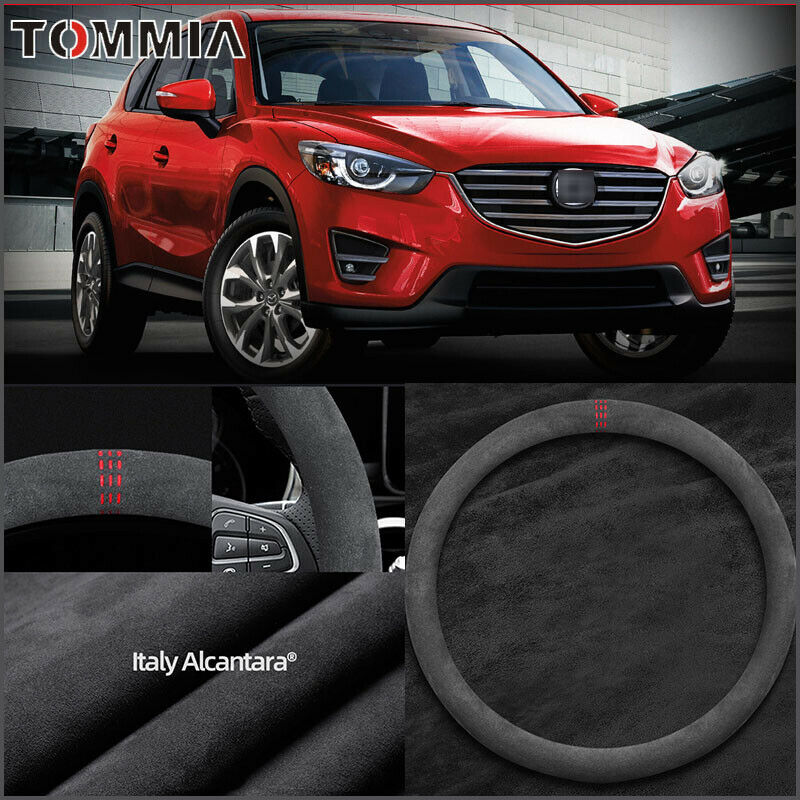 38cm Non-slip Black Alcantara Suede Car Steering Wheel Cover For Mazda cx-5